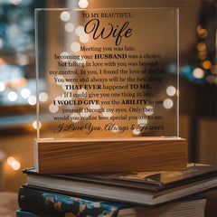 To My Beautiful Wife (Printed) – Acrylic Square